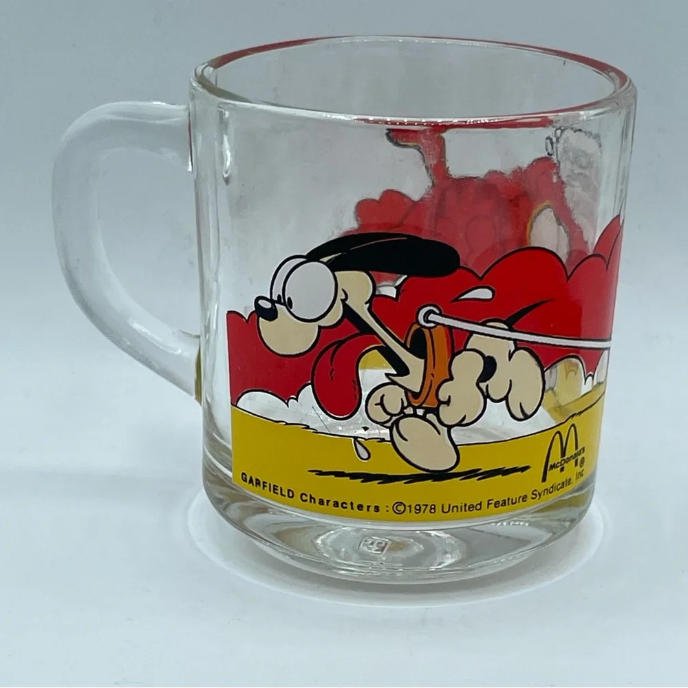 Rare Vintage 1978 McDonald’s Garfield and Odie Collectors Glass Mug Jim‎ Davis